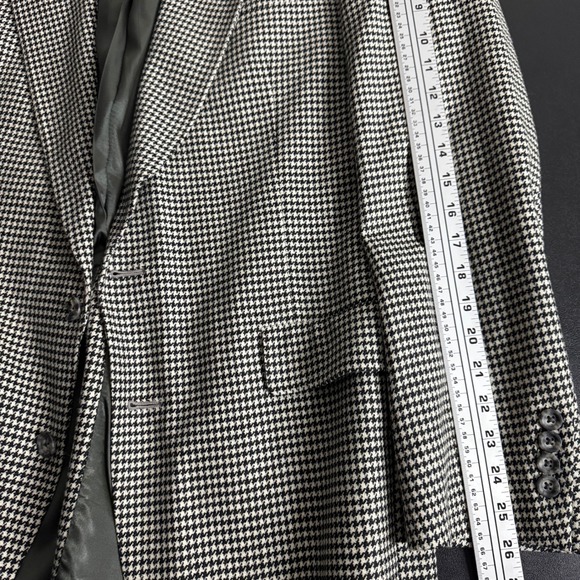 Hart Schaffner‎ & Marx Mens Vintage Houndstooth Blazer Jacket 43L Wool - Picture 6 of 12